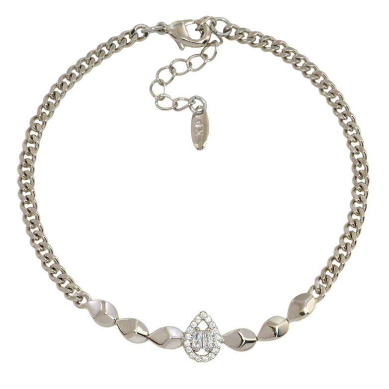 Браслет Xuping Родій Ланцюжок з декоративною вставкою розмір з дод. ланцюжком 17.5-21см х 3 мм фото №24