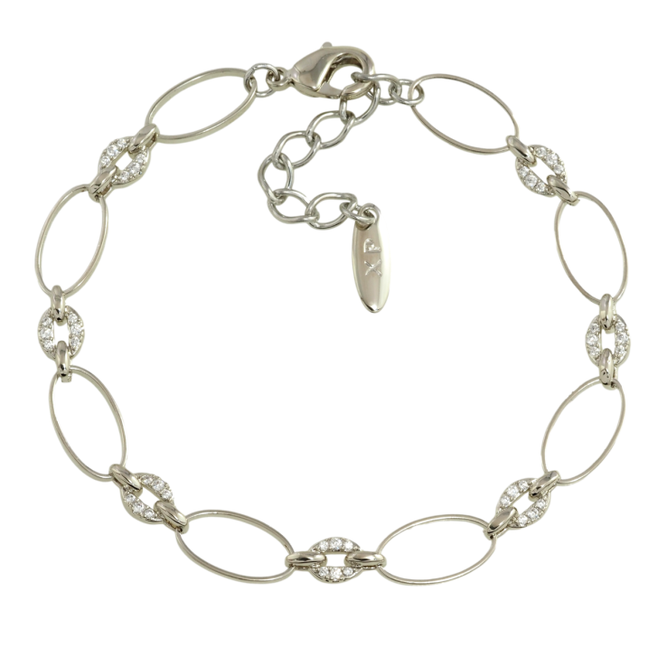 Браслет Xuping Родій Овальні ланки з цирконієм довжина з дод. ланцюжком 17.5-21см х 5-7мм фото №12