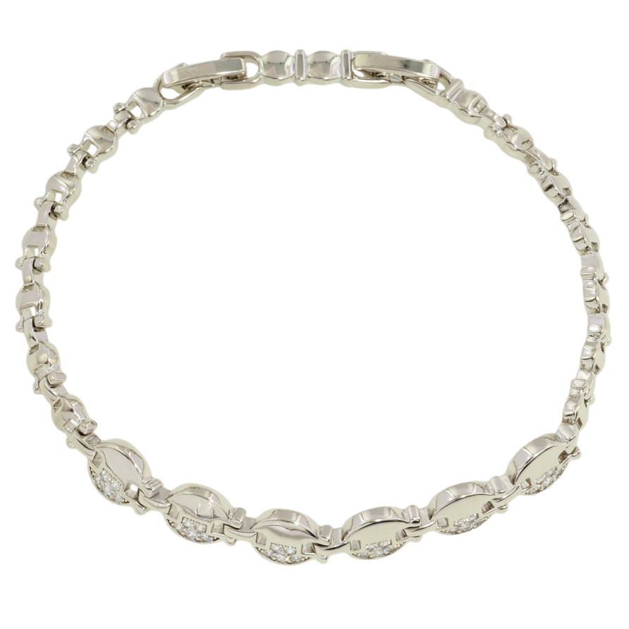 Браслет Xuping Родій Декоративні ланки з цирконієм довжина з дод. замком 17.5,20см х 4-7мм фото №1