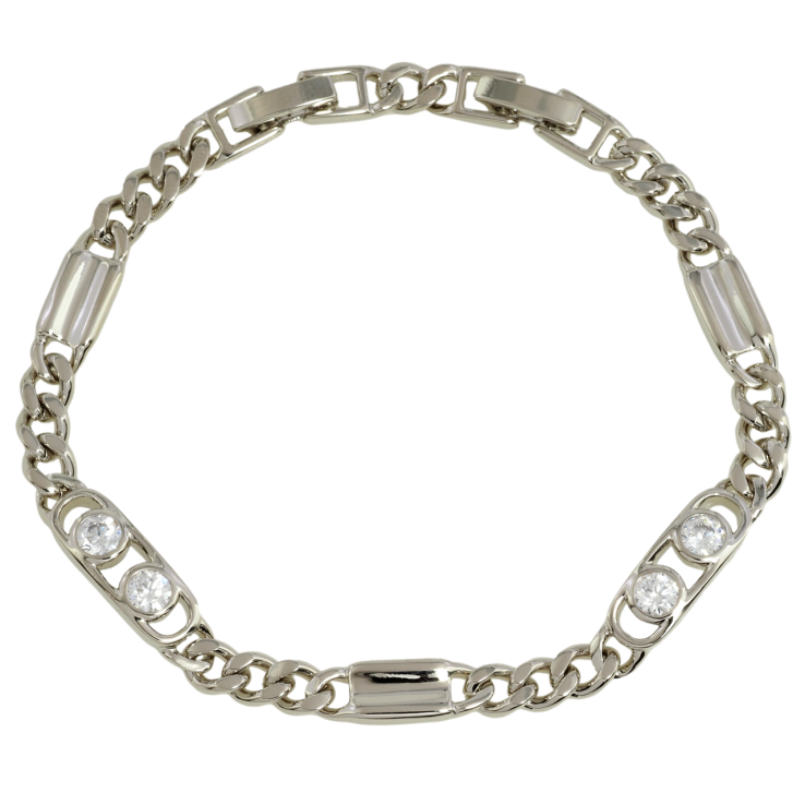 Браслет Xuping Родій Ланцюжок з декоративними вставками довжина з дод. замком 17.5,19.5см х 5-6мм фото №11