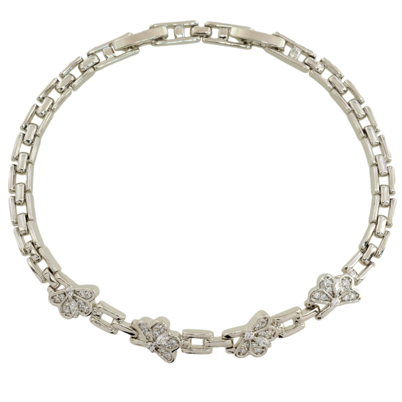 Браслет Xuping Родій Квітковий візерунок з цирконієм довжина з дод. замком 17.5,19.5см х 4мм фото №1