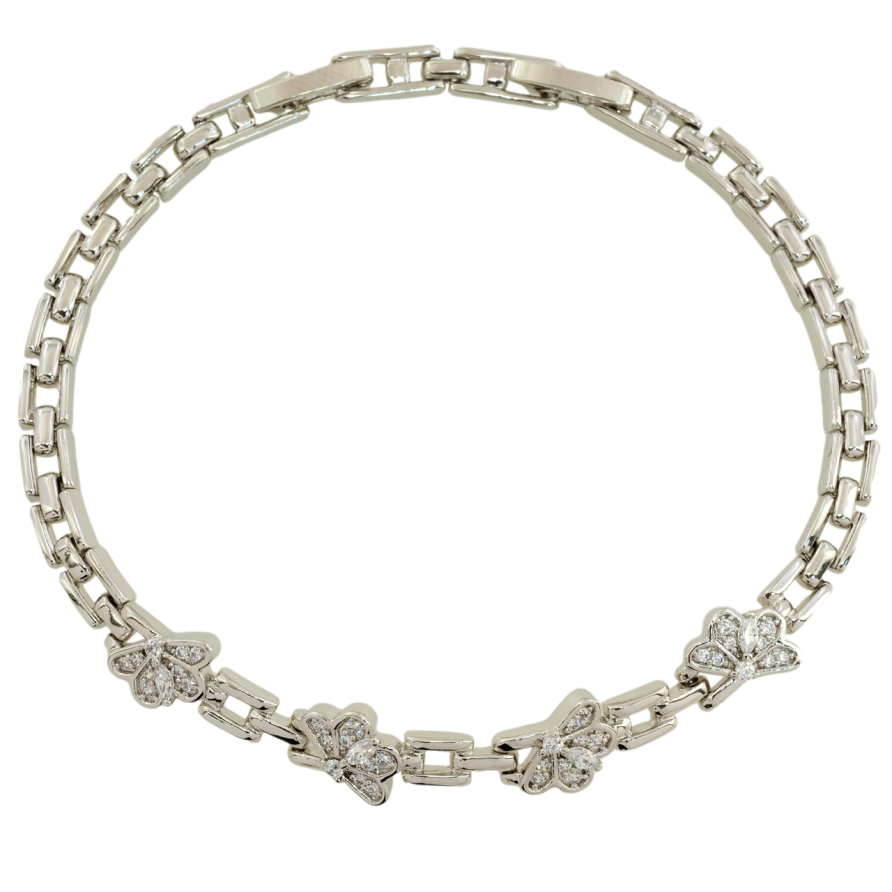 Браслет Xuping Родій Квітковий візерунок з цирконієм довжина з дод. замком 17.5,19.5см х 4мм фото №1