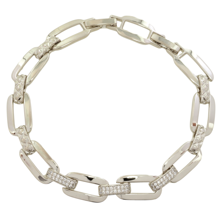 Браслет Xuping Родий Звенья с цирконием размер с доп. замком 16.5,18.5см х 8мм фото №23