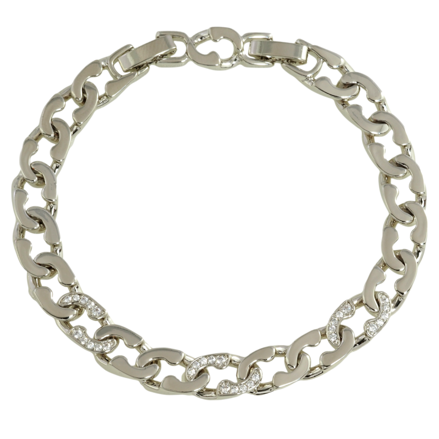 Браслет Xuping Родій Ланцюжок з інкрустацією цирконієм довжина з дод. замком 17.5,19.5см х 8мм фото №1