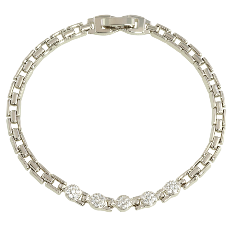 Браслет Xuping Родій Декоративна вставка з цирконієм розмір 18.5см х 4мм фото №1