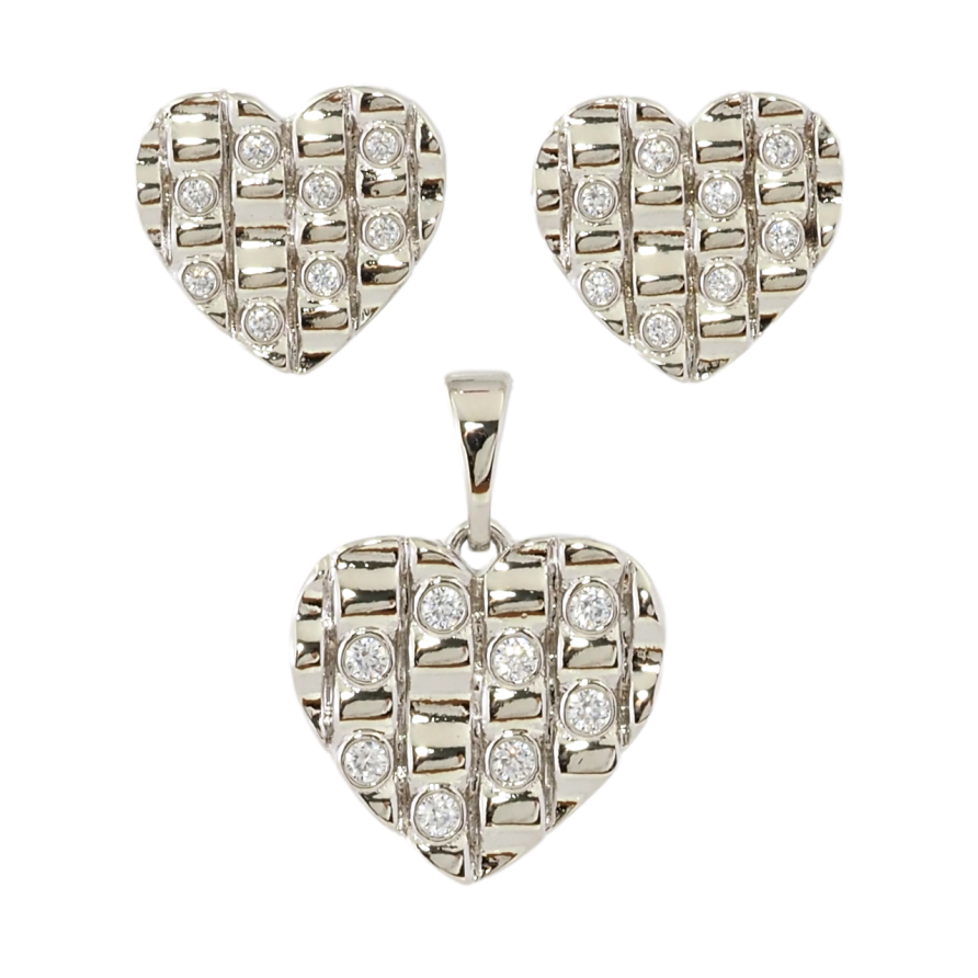 Набір Xuping Родій Сережки Кулон Сердечки з цирконієм фото №1