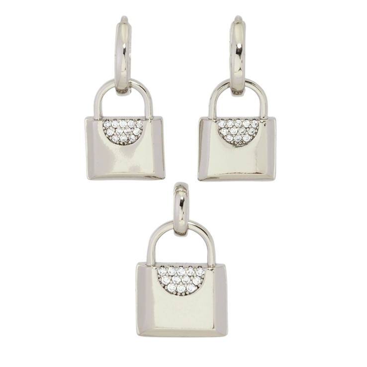 Набір Xuping Родій Сережки Кулон Замочки фото №6
