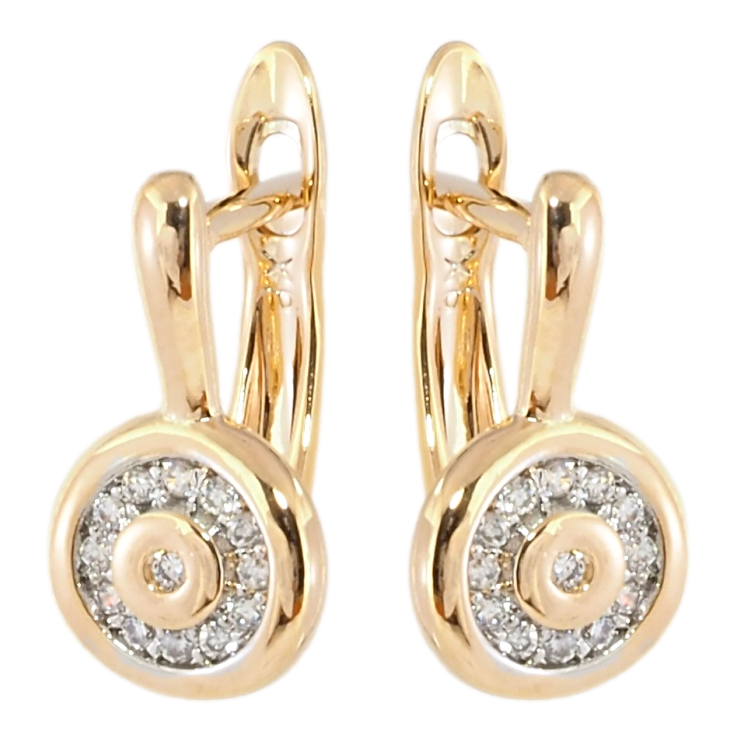 Серьги Xuping Позолота 18K + Родий английский замок Круги с цирконием фото №10 Серьги Xuping Позолота 18K + Родий английский замок Круги с цирконием фото №10