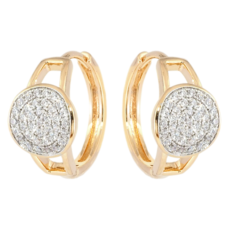 Серьги Xuping Позолота 18K + Родий колечки Инкрустация цирконием фото №14 Серьги Xuping Позолота 18K + Родий колечки Инкрустация цирконием фото №14