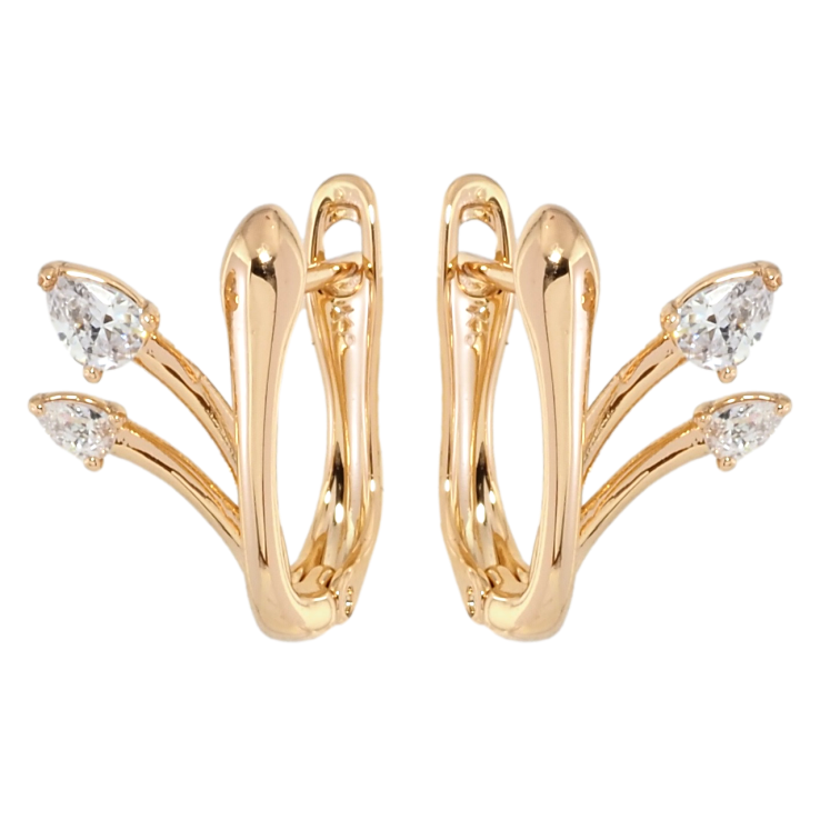 Серьги Xuping Позолота 18K английский замок Феерия с фианитами фото №12