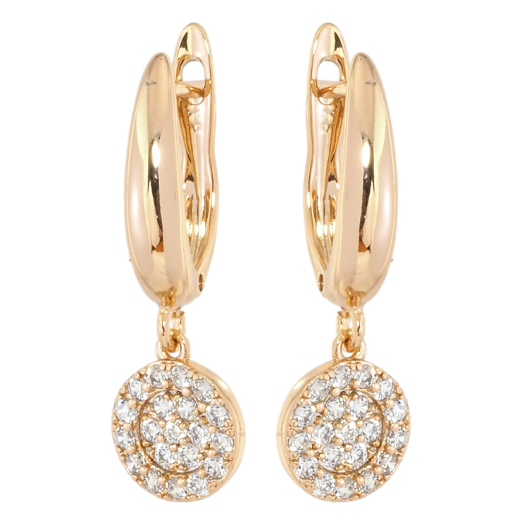 Серьги Xuping Позолота 18K английский замок Круглые подвески с цирконием фото №19