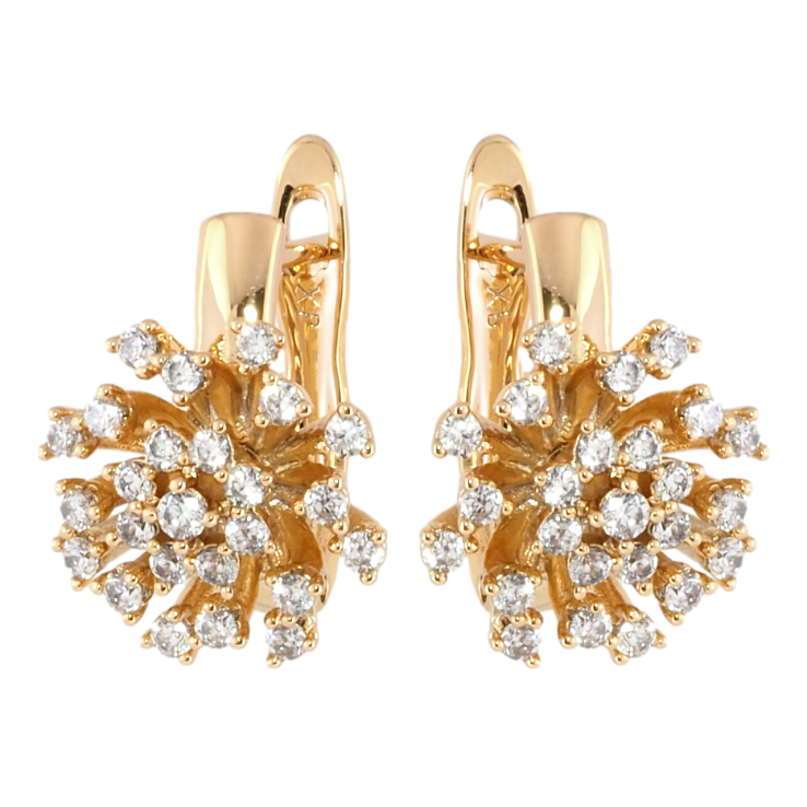 Сережки Xuping Позолота 18K англійський замок Квітковий візерунок з цирконієм фото №20