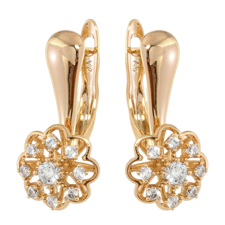 Сережки Xuping Позолота 18K англійський замок Квіточки з цирконієм фото №20