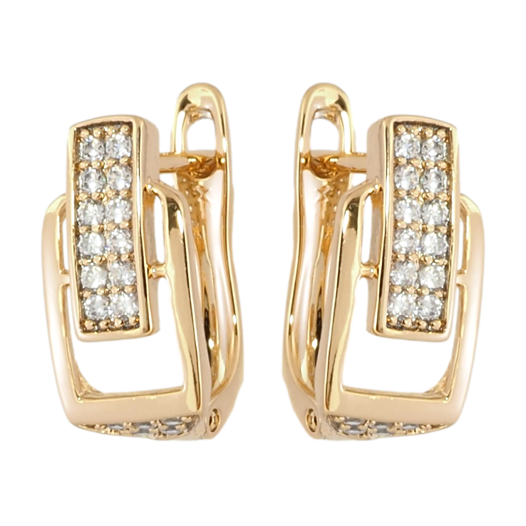 Серьги Xuping Позолота 18K английский замок Декоративные с цирконием фото №16