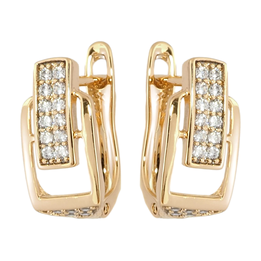 Серьги Xuping Позолота 18K английский замок Декоративные с цирконием фото №1