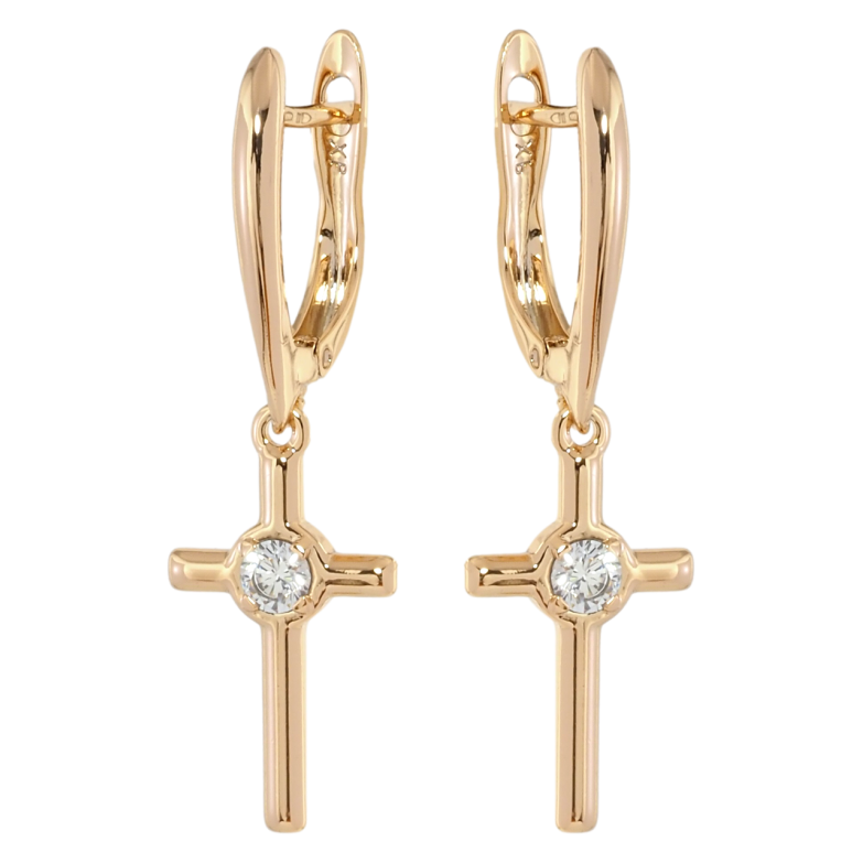 Серьги Xuping Позолота 18K английский замок Крестики с цирконием фото №6