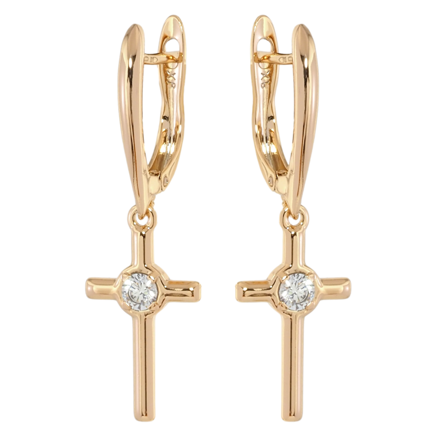 Серьги Xuping Позолота 18K английский замок Крестики с цирконием фото №1