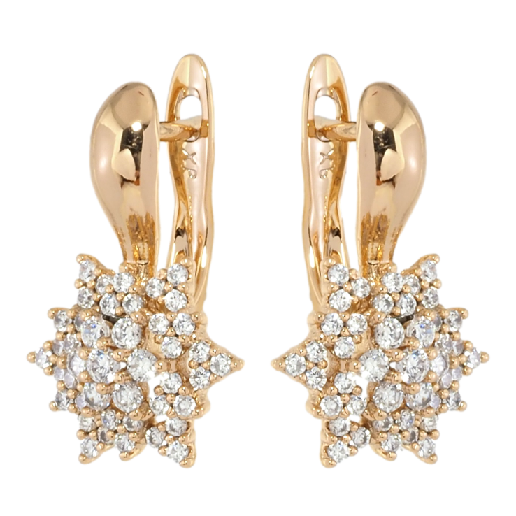 Серьги Xuping Позолота 18K английский замок Звезды с цирконием фото №23
