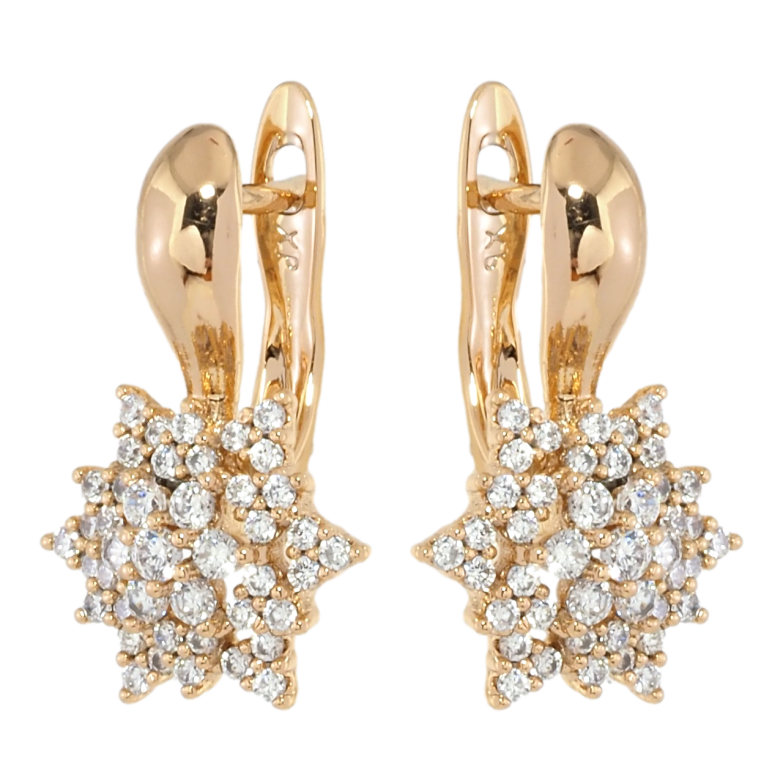 Серьги Xuping Позолота 18K английский замок Звезды с цирконием фото №1