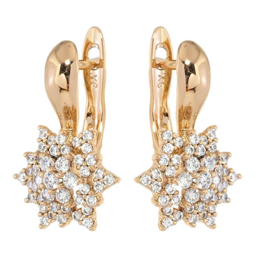 Сережки Xuping Позолота 18K англійський замок Зірки з цирконієм фото №1