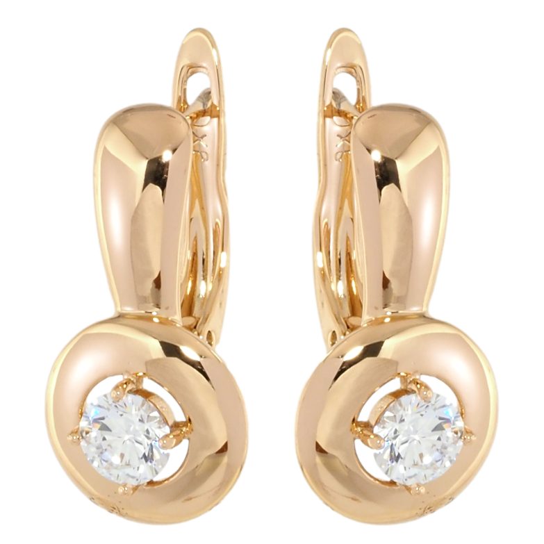 Серьги Xuping Позолота 18K английский замок Узор с вставками циркония фото №1