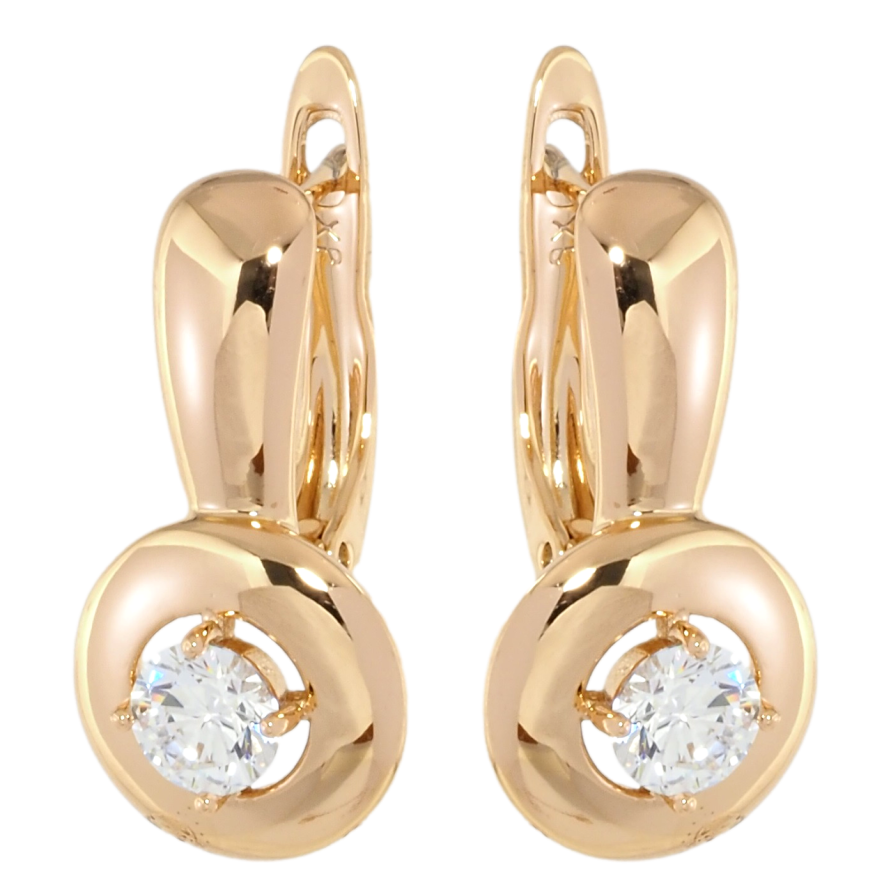 Сережки Xuping Позолота 18K англійський замок Візерунок з вставками цирконію фото №1