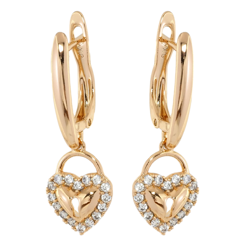 Серьги Xuping Позолота 18K английский замок Сердечки фото №9