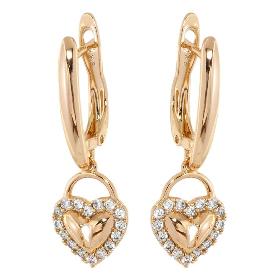 Серьги Xuping Позолота 18K английский замок Сердечки фото №1