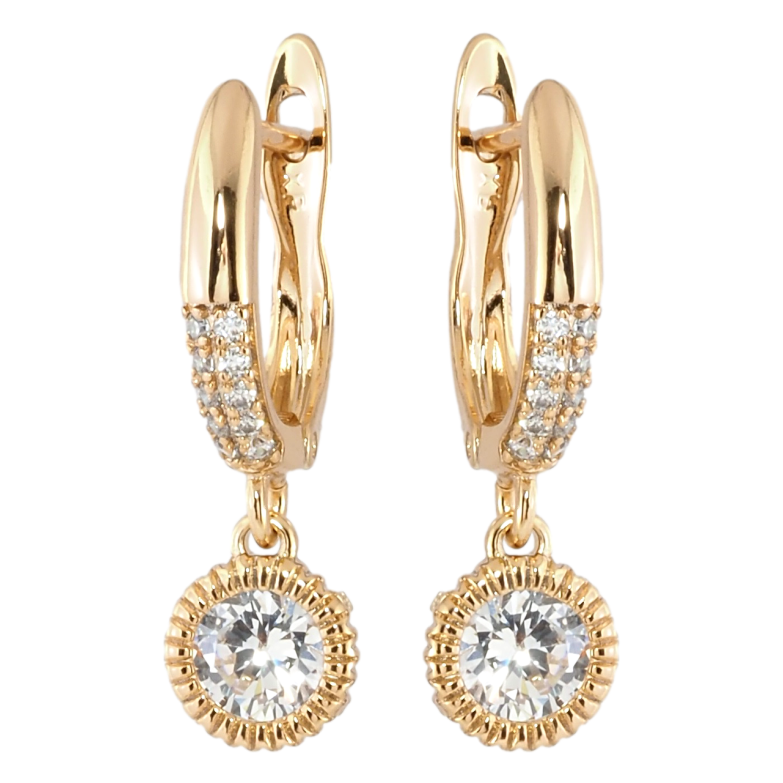 Серьги Xuping Позолота 18K английский замок Кристальные подвески фото №1