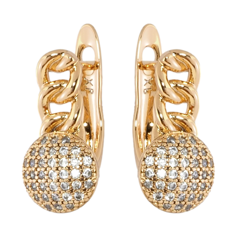 Серьги Xuping Позолота 18K английский замок Узор с инкрустацией цирконием фото №1