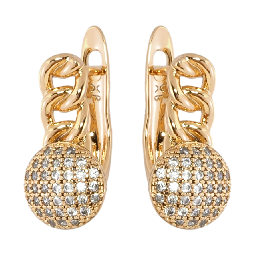 Серьги Xuping Позолота 18K английский замок Узор с инкрустацией цирконием фото №1