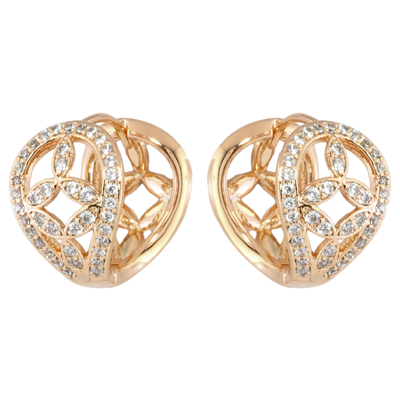 Серьги Xuping Позолота 18K колечки Цветочный узор с цирконием фото №1