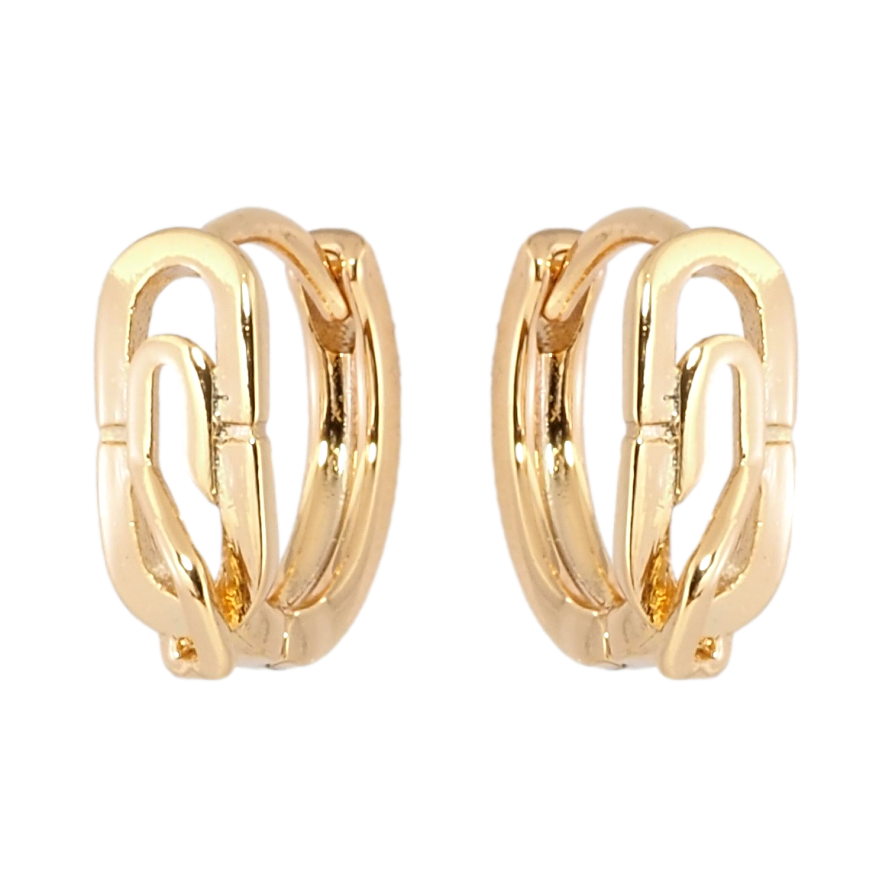 Серьги Xuping Позолота 18K колечки Овальный узор фото №1