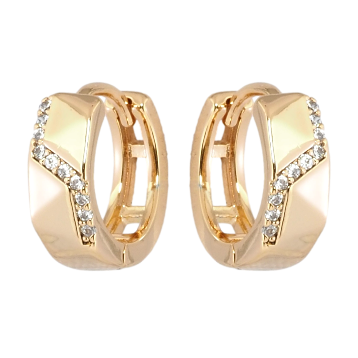 Серьги Xuping Позолота 18K колечки Узор цирконием фото №15