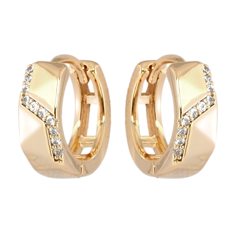 Серьги Xuping Позолота 18K колечки Узор цирконием фото №2