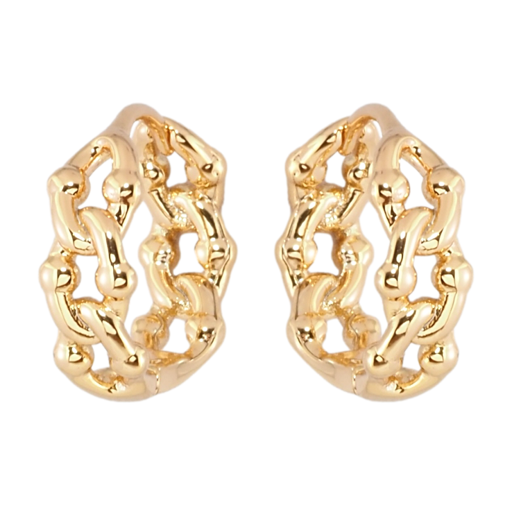 Серьги Xuping Позолота 18K колечки Узор цепочка фото №16