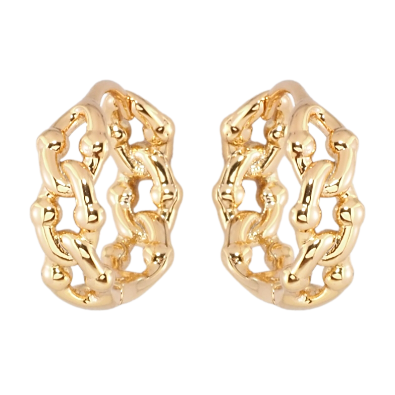 Серьги Xuping Позолота 18K колечки Узор цепочка фото №1