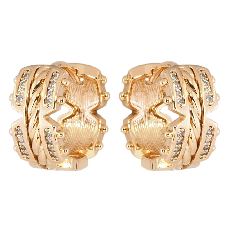 Серьги Xuping Позолота 18K колечки Декоративный узор с цирконием фото №13