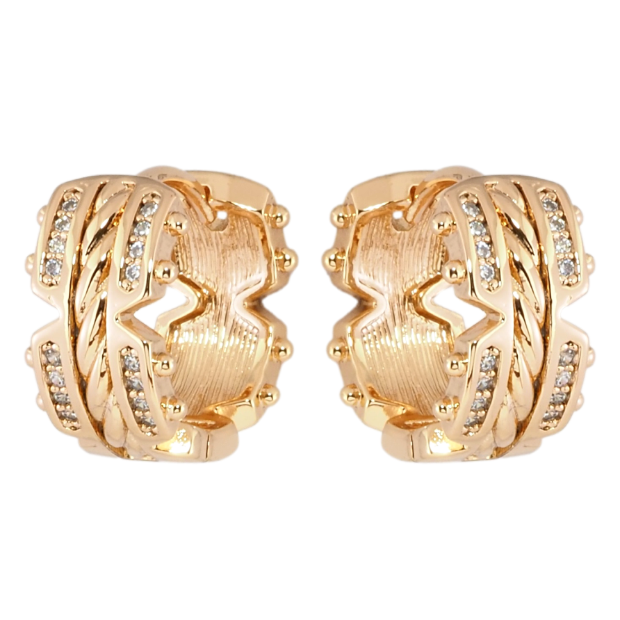 Серьги Xuping Позолота 18K колечки Декоративный узор с цирконием фото №1