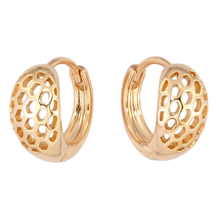 Серьги Xuping Позолота 18K колечки Резной узор фото №4