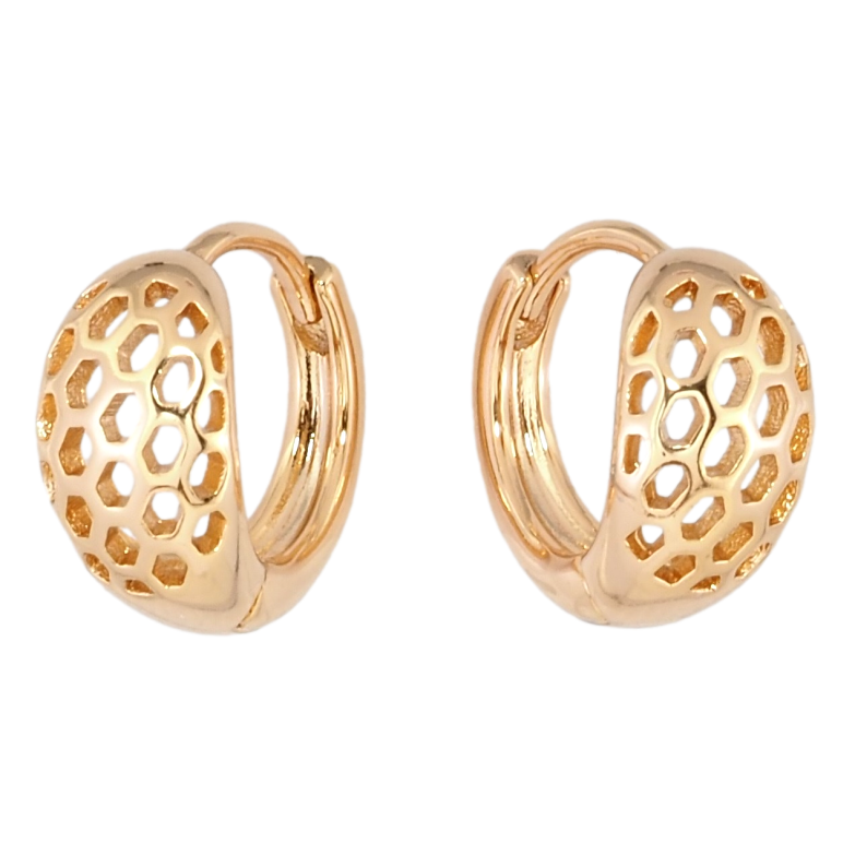 Сережки Xuping Позолота 18K колечка Різьблений візерунок фото №12