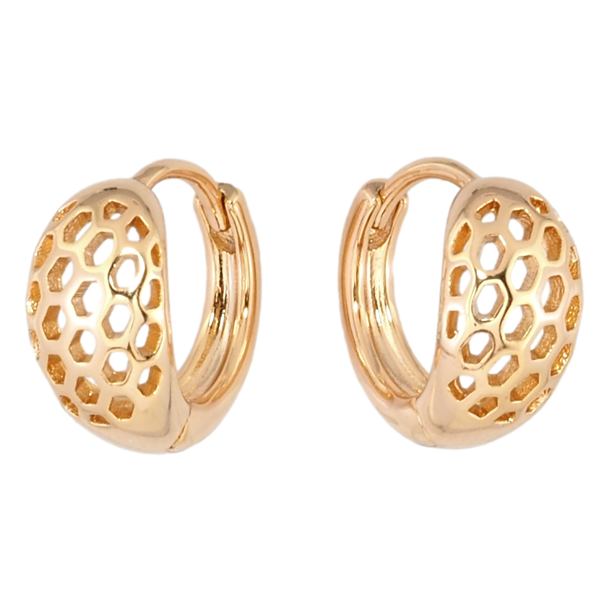 Серьги Xuping Позолота 18K колечки Резной узор фото №1