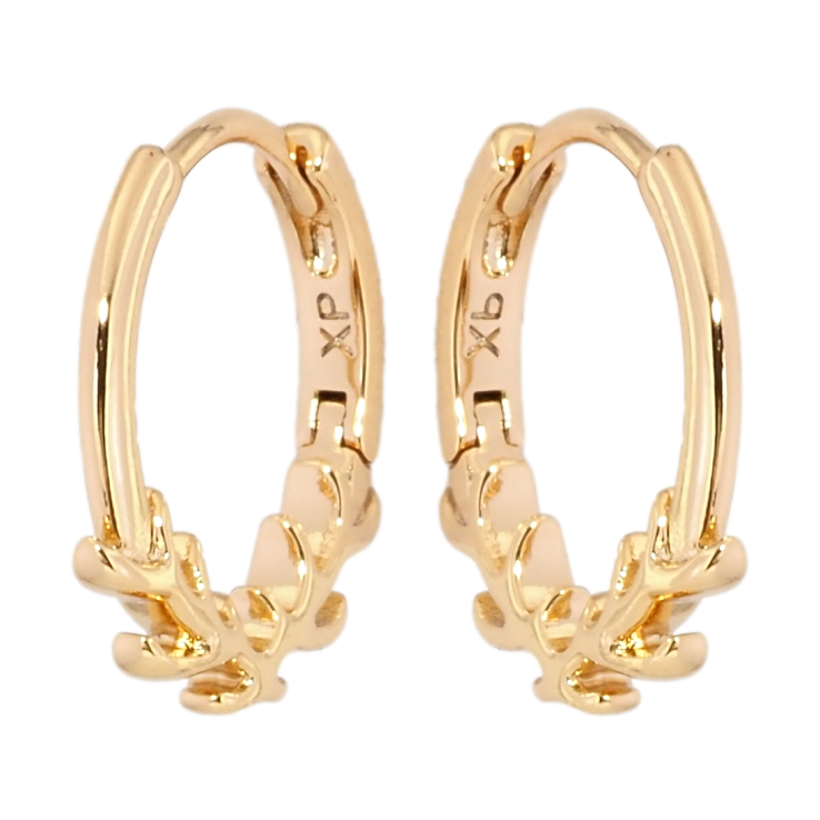 Серьги Xuping Позолота 18K колечки Узор веточки фото №23