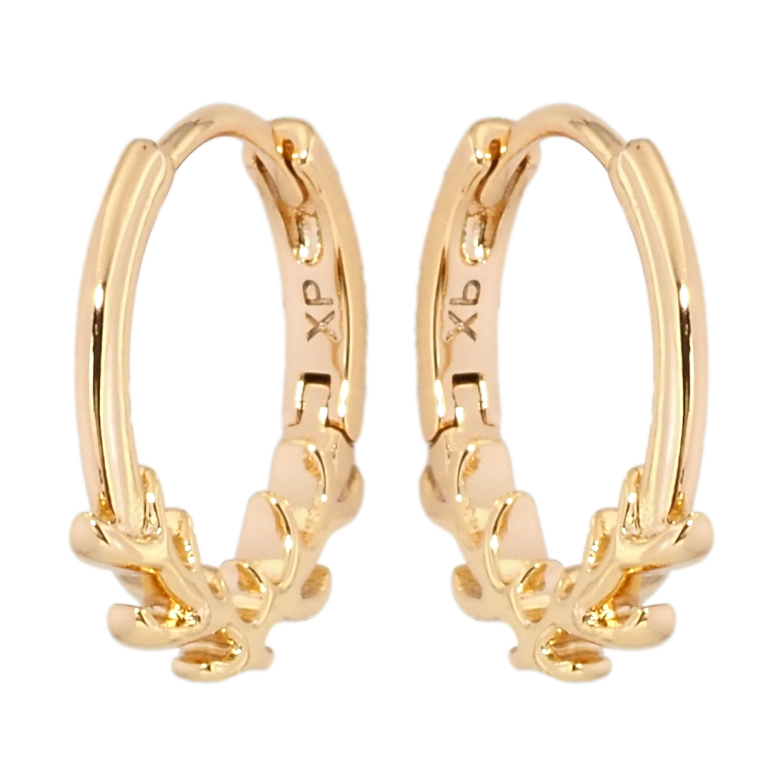 Серьги Xuping Позолота 18K колечки Узор веточки фото №1