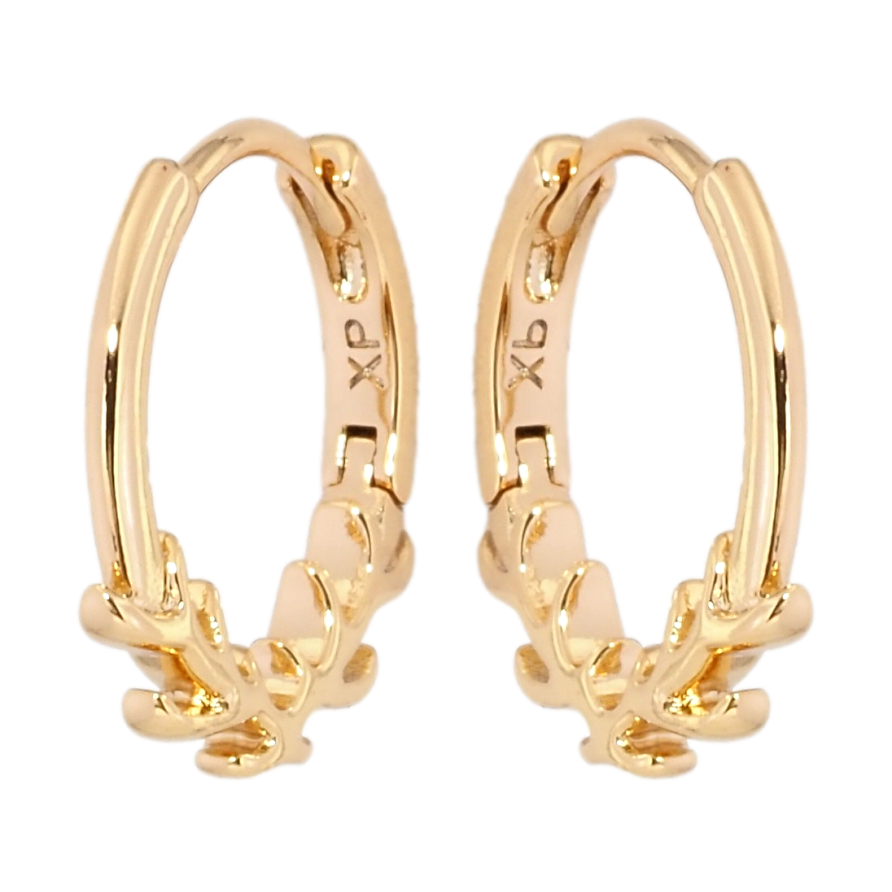 Серьги Xuping Позолота 18K колечки Узор веточки фото №1