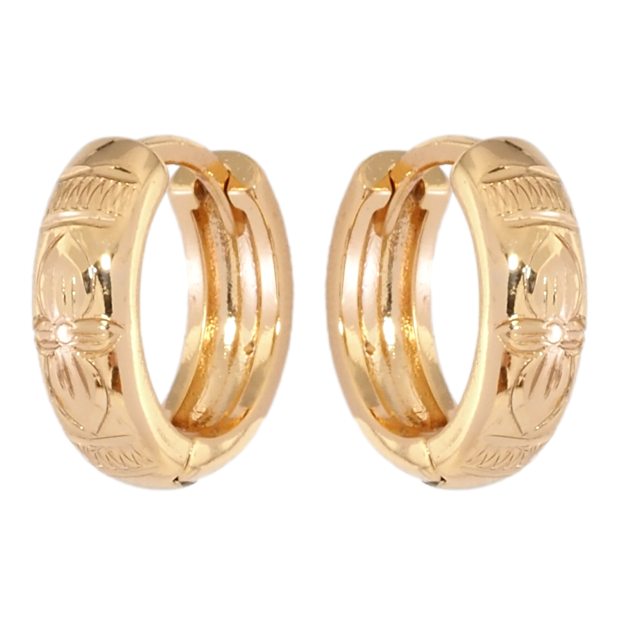 Серьги Xuping Позолота 18K колечки Цветочный узор фото №1