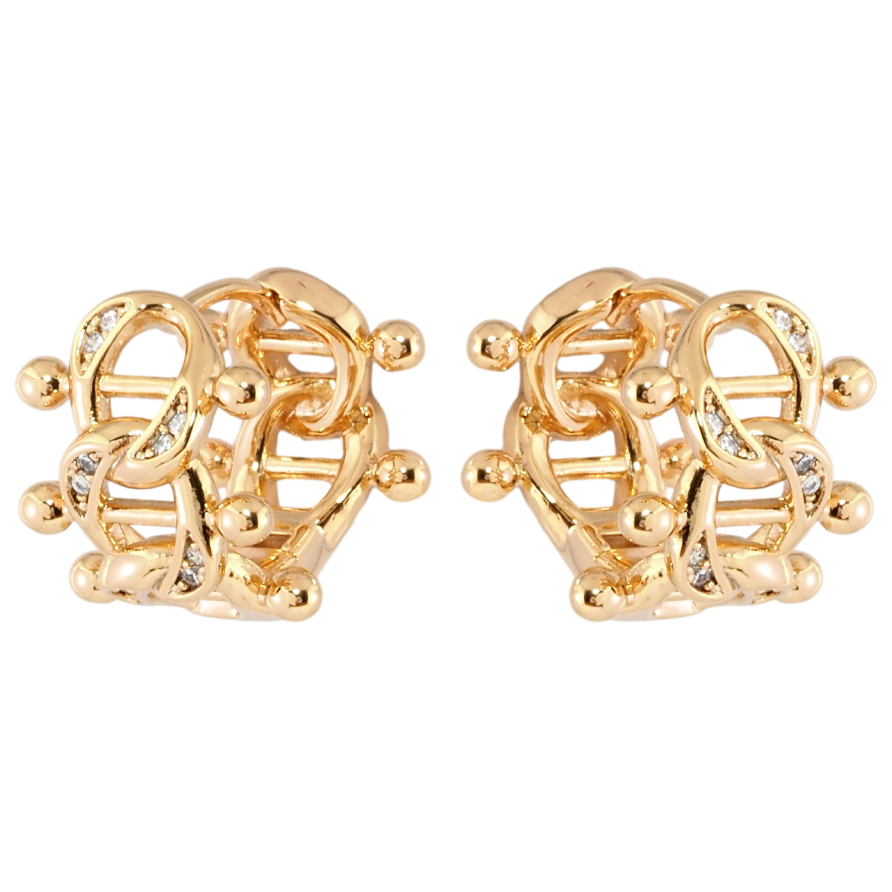 Серьги Xuping Позолота 18K колечки Узор цепочка с цирконием фото №1