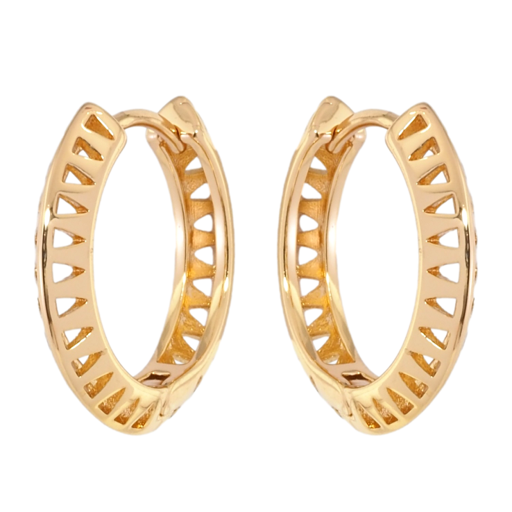 Серьги Xuping Позолота 18K колечки Резной узор фото №5