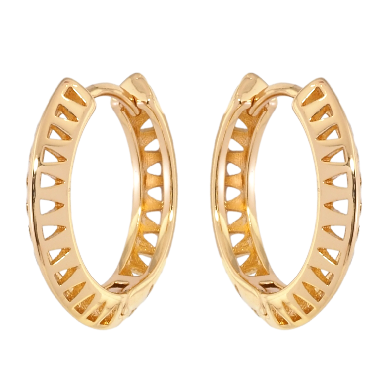 Сережки Xuping Позолота 18K колечка Різьблений візерунок фото №1