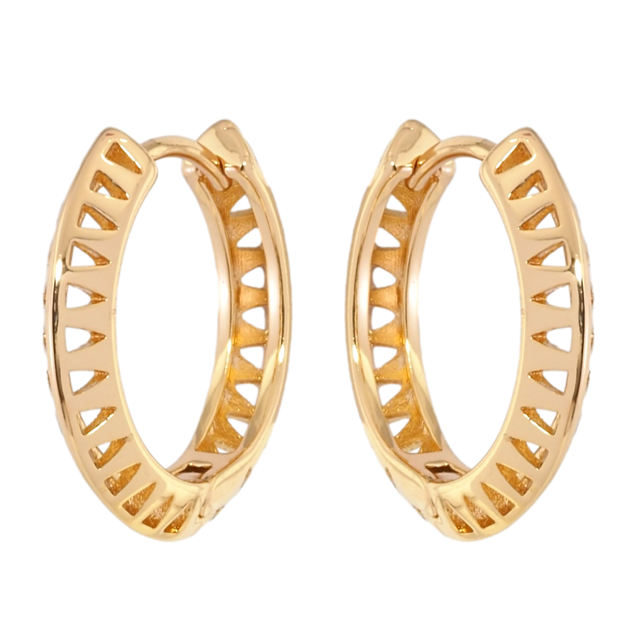 Серьги Xuping Позолота 18K колечки Резной узор фото №1